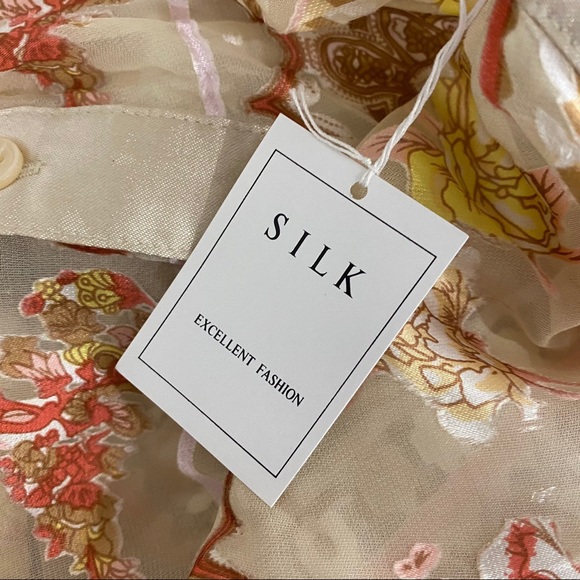 OTO Sheer Oversized Paisley Long Sleeve Blouse - Picture 3 of 4